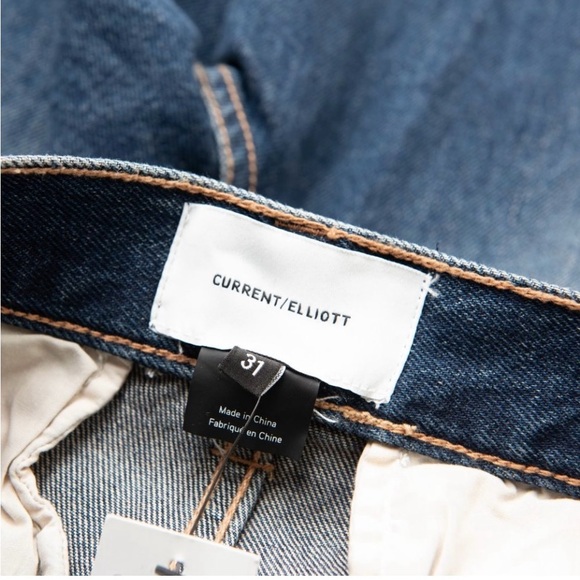 Current / Elliott The Cropped Confidant Jeans Becker Blue Denim Size 31 NWOT - Picture 4 of 7